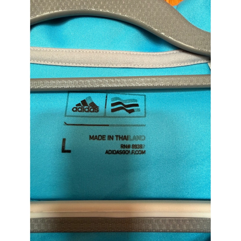 Adidas Golf Polo Shirt Men's Large Blue Short Sleeve Performance Athletic - Picture 2 of 6